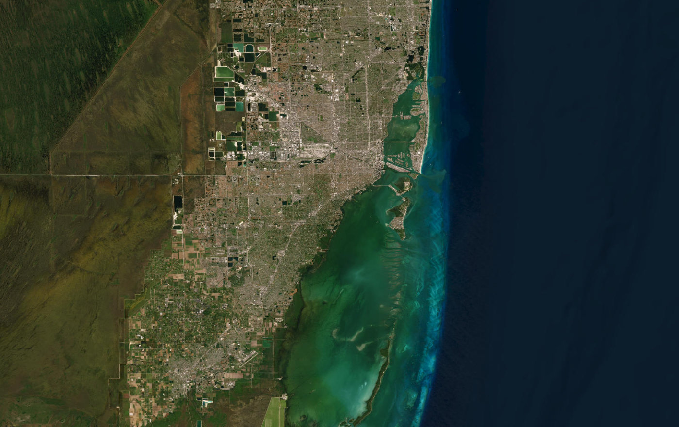 Satellite view of Greater Miami service area